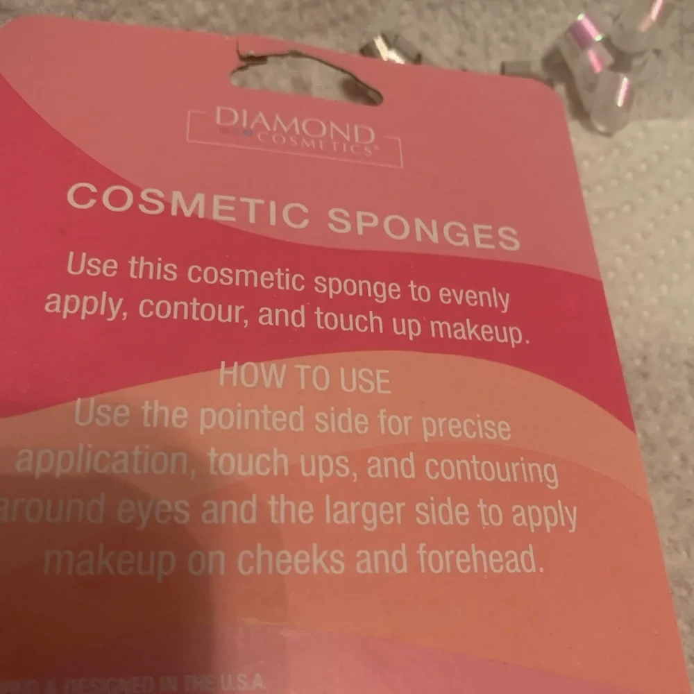 Heart-Shaped Pink and Orange Cosmetic Sponges NEW NWT
